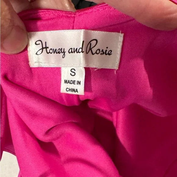 Honey and Rosie Fuchsia Asymmetrical Dress - Picture 4 of 4